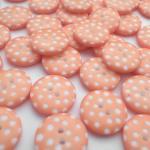 25x Orange Spotty 12mm Buttons