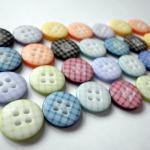 100x 12mm Gingham Check Buttons