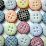 100x 12mm Gingham Check Buttons