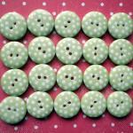 25x 12mm Lime Green Spotty Buttons