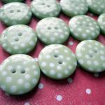 25x 12mm Lime Green Spotty Buttons