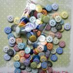 50x 12mm Small Gingham Buttons