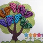 6x Butterfly Sparkle Buttons