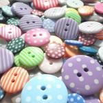 30x Bright Sweetie Button Mix