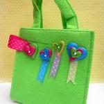 1x Lime Green Felt Handbag