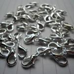 25x 10mm Silver Plated Trigger Clasps