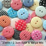 40x 23mm Spot & Stripe Button Mix