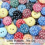 100x 12mm Jumbo Pack Lime Green Spotty Buttons