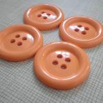 4x Orange 5cm Jumbo Fun Buttons