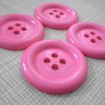 4x Pink 5cm Jumbo Fun Buttons