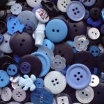 50g (100+) Bag Mix Raindrop Blue Buttons
