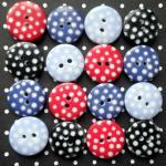 100x 12mm Small Black Spotty Buttons