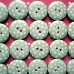 50x 12mm Lime Green Spotty Buttons