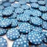 50x 12mm Teal Spotty Christmas Buttons