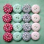 50x 12mm Pink Spotty Buttons