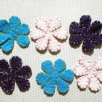 3x Multi Pack Wool Blue Felt Flower Petals