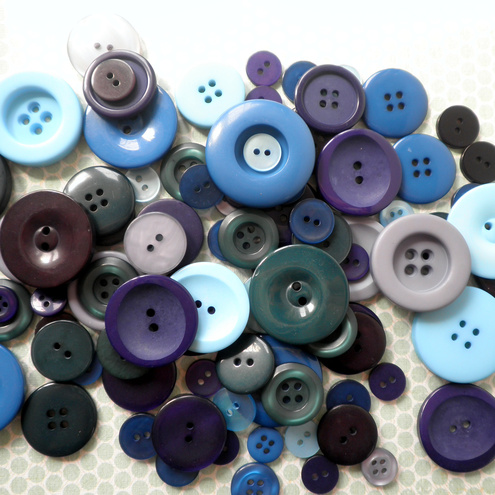 500g Wholesale Bag Skies & Seas Aqua Blue Buttons