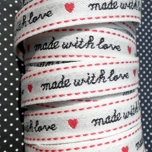 3meter 'made With Love' & Heart Ribbon 1.5cm
