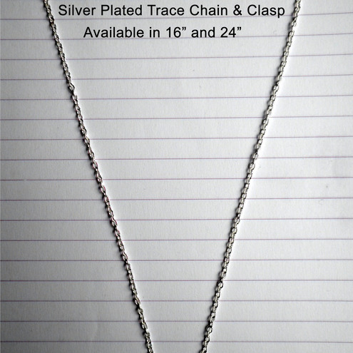 16" Silver Plated Trace Chain With Clasp