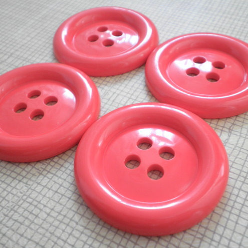 4x Red 5cm Jumbo Fun Buttons
