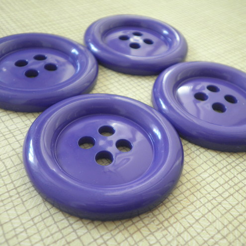 4x Purple 5cm Jumbo Fun Button