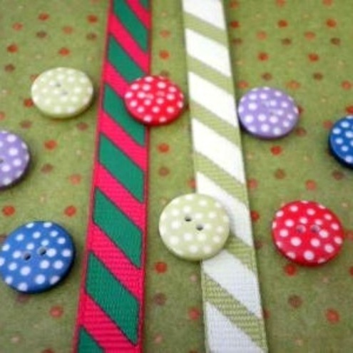 Lime Dotty Felt, Ribbon & Spotty Button Bundle